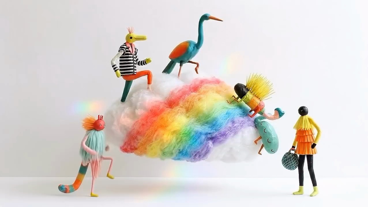 This is also life：虹の雲と色鮮やかなキャラクター